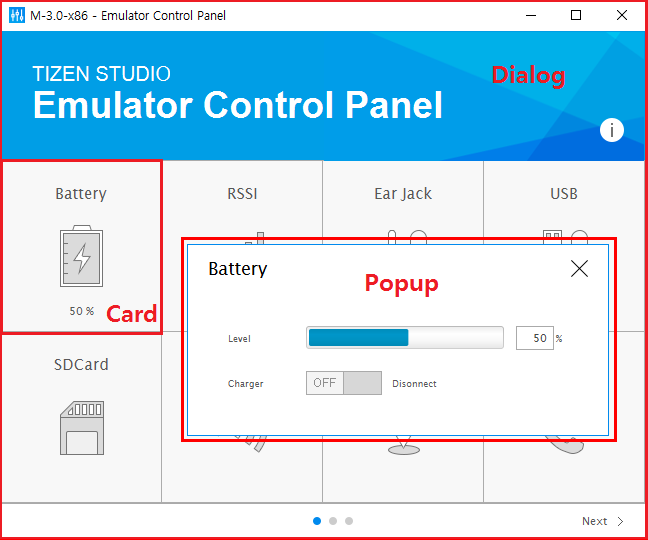 Emulator Control Panel layers