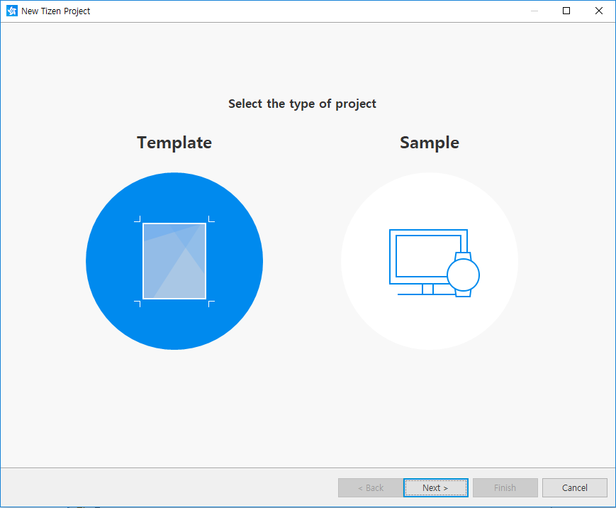 Selecting the project type