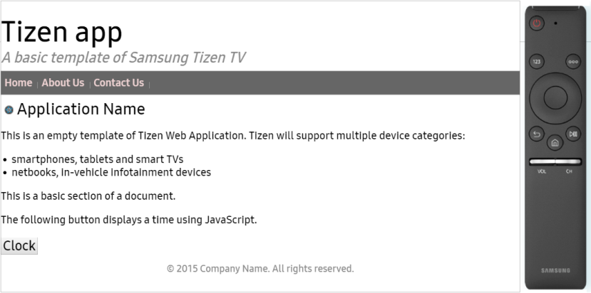 Application running in the simulator