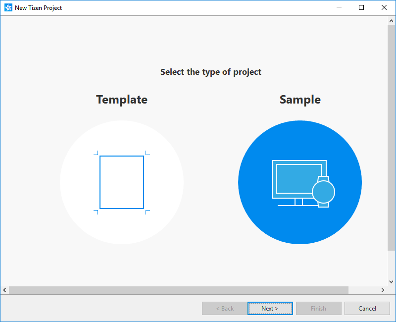 Selecting the project type