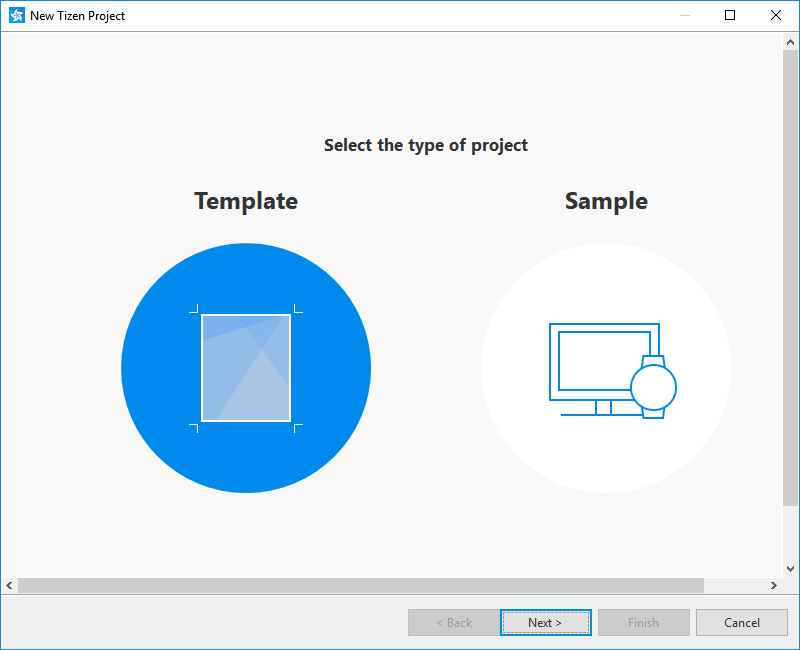 Selecting the project type