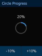 Circle-shaped progress bar component on a rectangular device