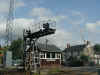 Chard Jcn signal-box and former Chard Road Hotel in 2011