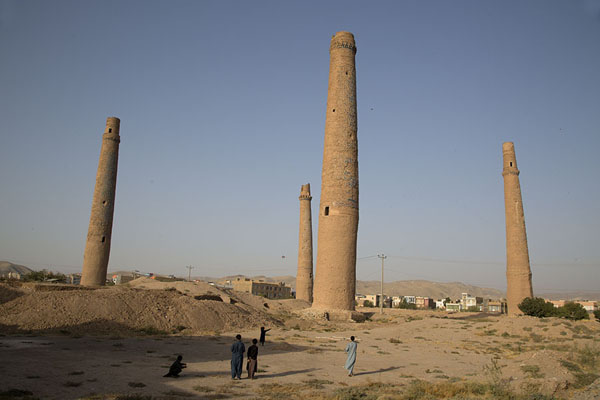 The four minarets of the Musalla complex, commissioned by Gowhar Shad | Gowhar Shad Mausoleum | Afghanistan