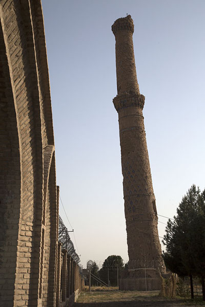 The heavily leaning minaret of the Gowhar Shad mausoleum | Gowhar Shad Mausoleum | Afghanistan