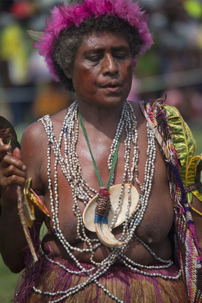 Picture of Madang festival (Papua New Guinea): Traditional attire for woman in one of the singsing groups