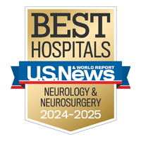 U S  News and World Report badge recognizing UCSF as number 3 in the country for neurology and neurosurgery for 2024 to 2025 