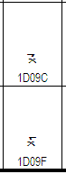 Corrected glyphs for U1D09C and 1D09F