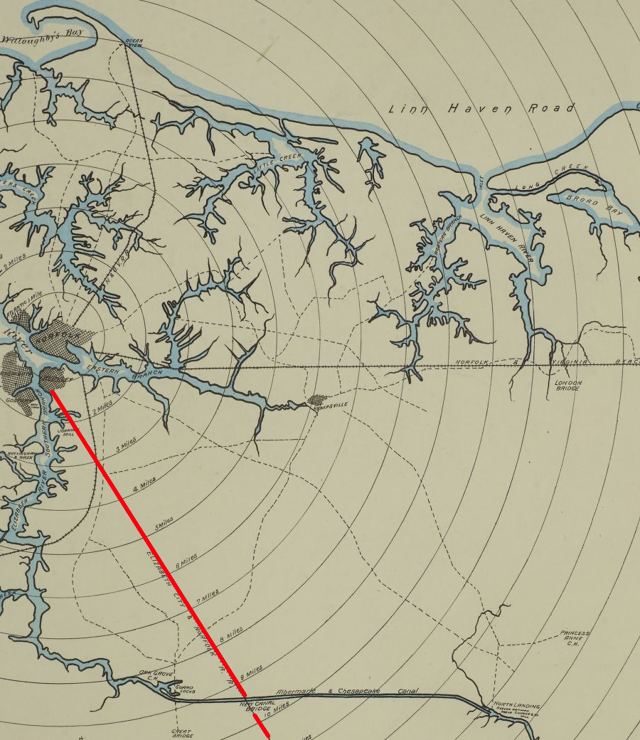 the Elizabeth City & Norfolk Railroad competed with the Dismal Swamp Canal and the Albemarle & Chesapeake Canal