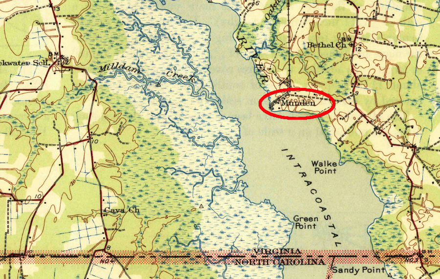 in 1946, a Norfolk Southern branch connected the Norfolk-Virginia Beach line with Munden Point