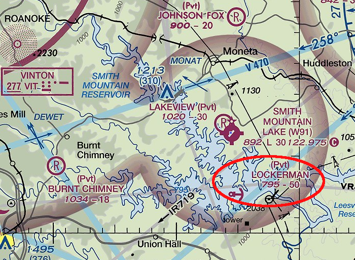 Smith Mountain Lake serves as an airport for seaplanes