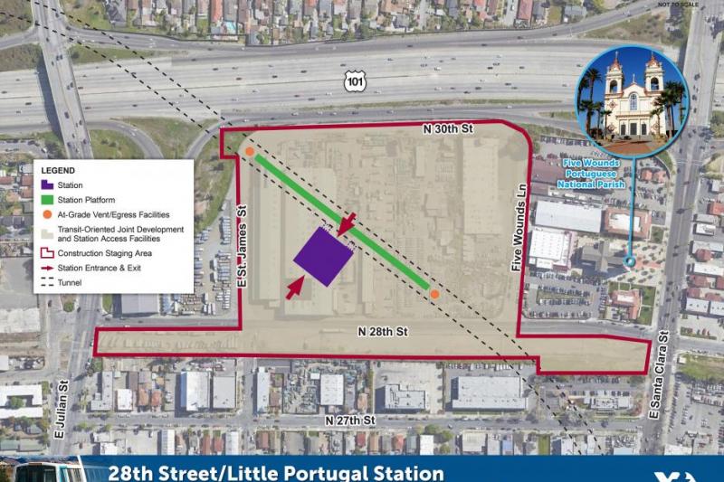 Site plan of the 28th Street/Little Portugal Station