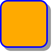 A round-cornered box with a light gray shadow the same
       shape as the border box offset 10px to the right and 10px down from
       directly underneath the box.