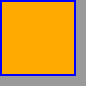 A square-cornered box with a light gray shadow the same
       shape as the box but 20px taller and wider and offset so that the top
       and left edges of the shadow are directly underneath the top and left
       edges of the box.