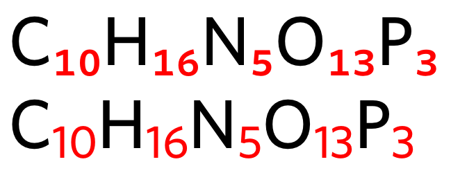 comparison between real subscript glyphs and synthesized ones