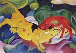 Franz Marc: Kor gul-röd-gröna (1912)