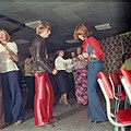 Image 111Flared jeans and trousers were popular with both sexes as can be seen at this East German disco party in 1977. In the socialist part of Germany (until 1990), the government regarded western influences on cultural life of their population very critical, but factually tolerated them in many fields. (from 1970s in fashion)