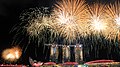 Image 40Fireworks over the Marina Bay skyline following the conclusion of the 2015 National Day Parade on 9 August 2015. (from History of Singapore)