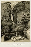 Cascade de Montauban au milieu du XIXe siècle par Joseph Latour