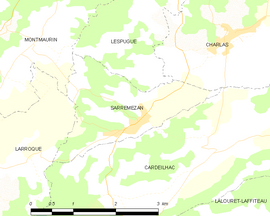 Mapa obce Sarremezan