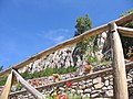 Panorama da Piazza Besucco in centro ad Argentera verso il pianoro della Tinetta