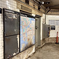 Blocked off doors at the northbound fare control area