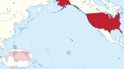 Location of Palmyra Atoll in the Pacific Ocean