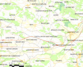 Mapa obce Castillon-de-Saint-Martory