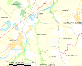 Mapa obce Marquefave
