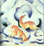 Franz Marc: Rådjur i snö (1911)