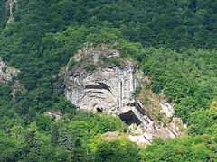 rocks above the village