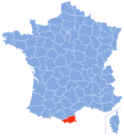 Localizacion dels Pirenèus Orientals en França