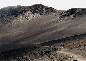 Hikers along a trail