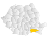 Map of Romania highlighting Călărași County