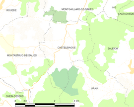 Mapa obce Castelbiague