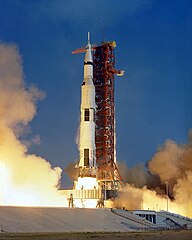 Saturn V and Apollo 11 at launch, Jul 1969