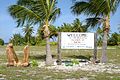 Entrance sign to the island