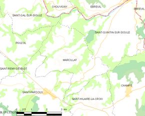 Poziția localității Marcillat