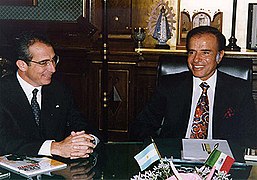 President Ernesto Zedillo and President Carlos Menem in Buenos Aires; November 1996.