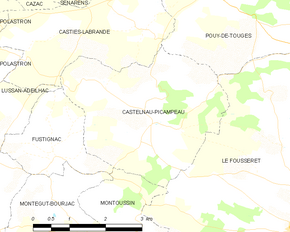 Poziția localității Castelnau-Picampeau