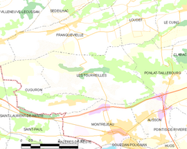 Mapa obce Les Tourreilles