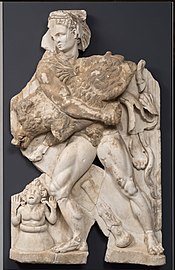 Hercule et le sanglier d'Erymanthe sous les yeux d'Eurysthée[Inv 15].
