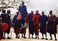 Image 26Maasai wearing traditional clothes named Matavuvale while performing Adumu, a traditional dance (from Culture of Africa)