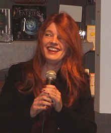 Harrison at a book-signing event for A Perfect Blood, Ann Arbor, Michigan