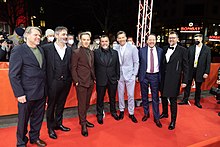 The cast and crew at the 2022 Berlin International Film Festival in Berlin, Germany.