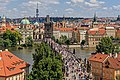 The Charles Bridge is a historic bridge from the 14th century.