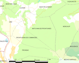 Mapa obce Antichan-de-Frontignes