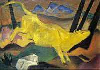 Franz Marc, Y Fuwch Felyn (astudiaeth), tua 1911