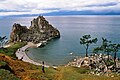 Image 62The Shamanka Шаманка [ru], a holy rock in Shamanism and one of the 9 most holy places in Asia, on the westcoast of Olkhon (from List of islands of Russia)