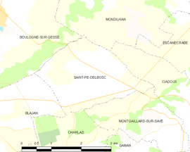 Mapa obce Saint-Pé-Delbosc